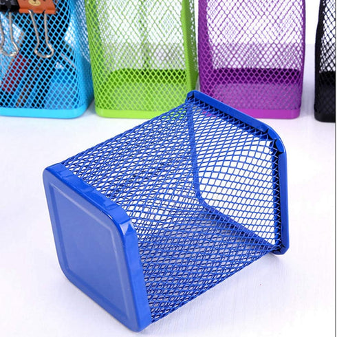 Metal Mesh Pen Holder, Pink Pencil Cup Holder Organizer for Desk Office and School (2 x, Blue)