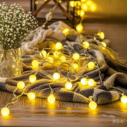 xfbbchh 40 20FT LED Globe String Lights Battery Operated Star Mini Star Fairy Lights for Patio Garden, Little