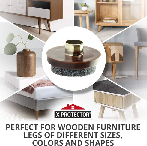 X-Protector Nail On Felt Pads - 48 Heavy Duty Furniture Pads, 1" Chair Felts for Floor Protection, Best for Hardwood
