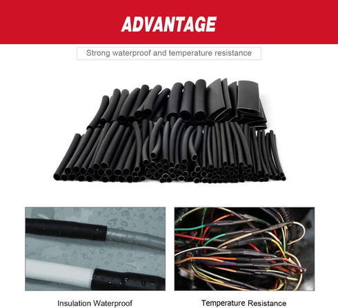 Nilight 130 Pcs Heat Shrink Tubing Kit - 3:1 Dual Wall Adhesive Sleeve Tube, Electrical Wire Cable Wrap with Storage