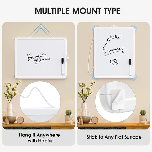 MaxGear Small White Board for Wall, 11"x 14" Mini Double-Sided Magnetic Dry Erase Board with Black Marker