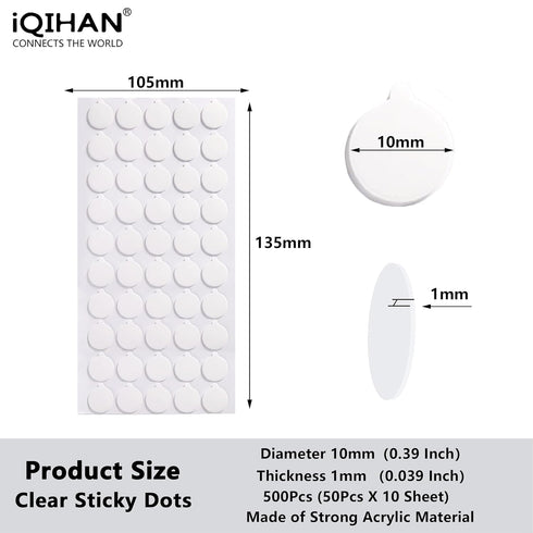 Double Sided Adhesive Stick Dots, Mounting Putty Stick Tack for Wall Hanging Crafts, Clean Removable Party Decorations