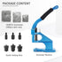 Hand Press Grommet Machine, Heavy Duty Eyelet Grommet Machine Punch Tool Kit with 3 Dies and 1500 Pcs Silver Grommets