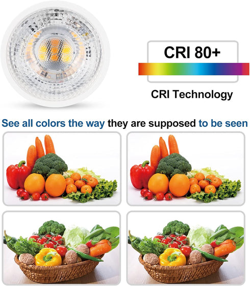 GU10 LED Light Bulbs, 7W (50W-60W-75W Equivalent), 38 120V 650Lm Non-Dimmable, Warm White 3000K, 8 Pack