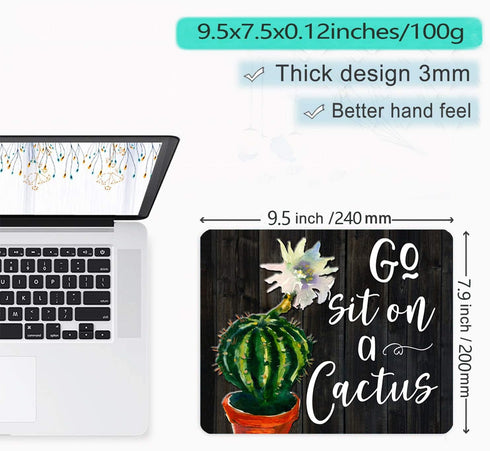 Go Sit On A Cactus Funny Quote Watercolor Floral Mouse Pad - School Office Supplies Desk Accessories