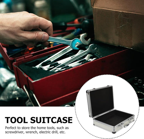 280x220x100mm Toolbox Kisangel Portable Aluminum Alloy Tool Storage Box with Password Lock, Mini Handheld Organizer