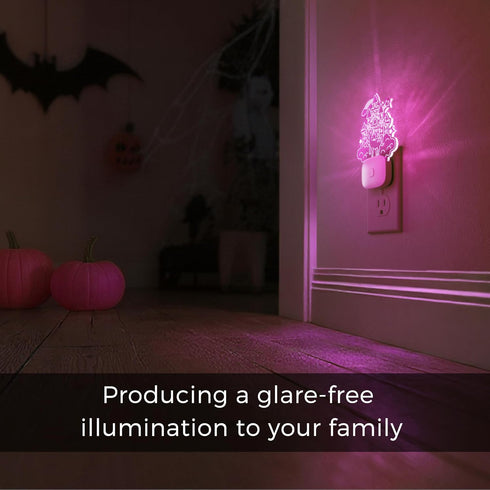 8-Color 1 Pack L LOHAS LED Night Lights for Kids, Acrylic Carved Castle Design, Changing, Dusk to Dawn Sensor, Plug