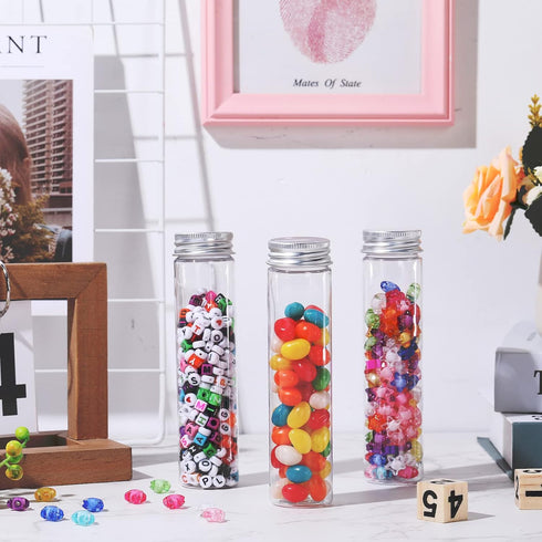 40 Pcs 110ml Clear Test Tubes with Lids - Plastic Candy Tube for Science Party and Storage