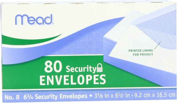 Mead #8 Security Envelopes - 80 ct, 3 pk (75212)