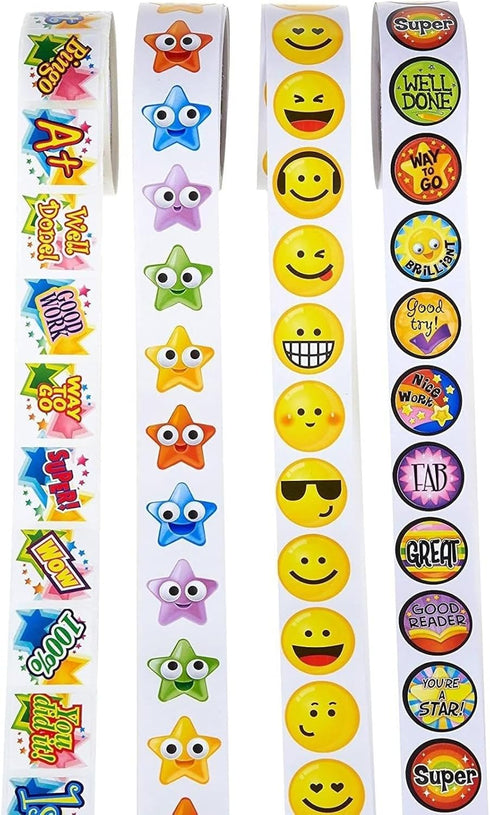 Juvale Reward Achievement Sticker Roll for Kids, 600 Pieces - Teacher Supplies for Grading & Positive Reinforcement