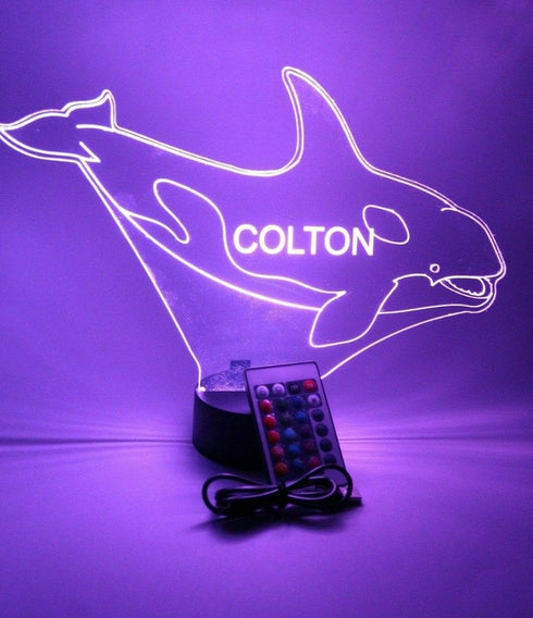 Swimming Mammal 16 Giant Whale Large Marine Night Light Up Lamp LED Table Lamp Custom Engraved Room Decor Featuring