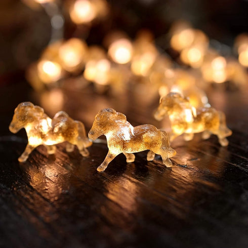 Outdoor Solar Lights | Solar Garden Lights Cute Decorative Fairy String Lights | Waterproof Horse Gifts for Women