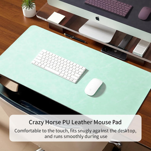 60x35cm) Desk Pad Soft PU Leather Large Mouse Pad Laptop Computer Desk Mat Table Blotter Flat Smooth Waterproof