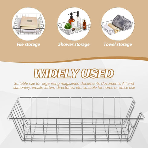 Yeaqee 6 Pcs Letter Tray Wire Paper Trays - Stackable Metal Paper Organizer for Desk, Letter File Storage for Office