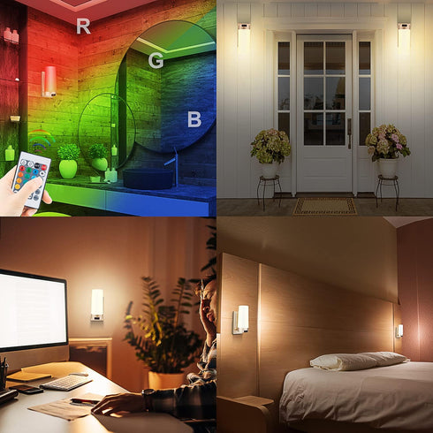 Dimmable BIGMONAT Wireless Wall Sconce Light Rechargeable, Multi Color Changing, Remote Controlled, Night Light, Stick