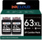 INKCLOUD Compatible Black Ink Cartridges for HP 63XL, Replacement for HP 3830, 5255, 5258, 4520, 4512