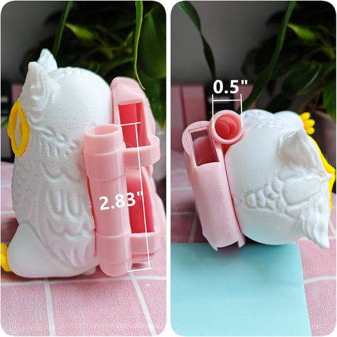 Owl Sticky Note Dispenser – Cute Rotating Animal Pop-up Note Holder with Pen Holder for Desk Home Office, 3x3 in