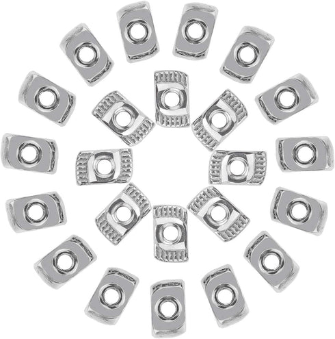 100 Pieces 2020 Series T Nuts, M3 T Slot Nut Hammer Head Fastener Nut, Nickel Plated Carbon Steel