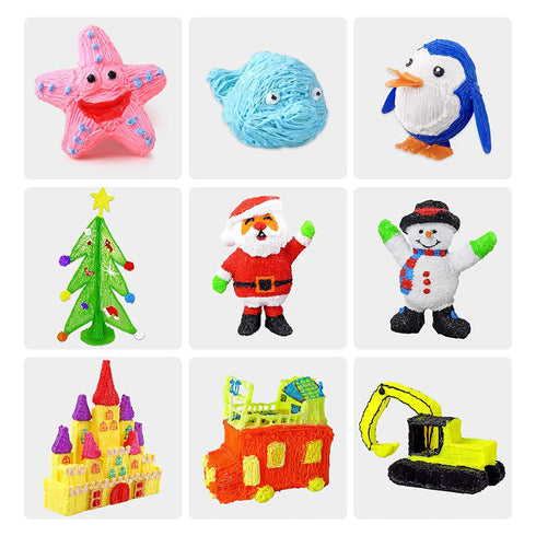 3D Pen Filament Refills, 30 Colors with Bonus 250 Stencils eBooks, Non-Toxic PLA 1.75mm Smooth Printing