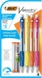 BIC Velocity Mechanical Pencils, 4-Count Pack, Medium Point (0.7mm), Colorful Barrel, with Eraser and Lead Refills