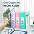 Sooez Aqua Blue 3 Inch 3 Ring Binder, D-Ring Large Binder Holds 300 Sheets, Customizable Clear View Cover