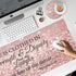 Large Gaming Mouse Pad - Long Extended XL Ergonomic Desk Pad, 31.5'' X 11.8', Proverbs 31:25, Pink Glitter Design