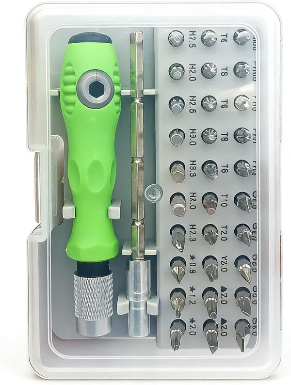 32-in-1 Magnetic Precision Screwdriver Set with Star, Torx, Phillips, Slotted, Hex Bits