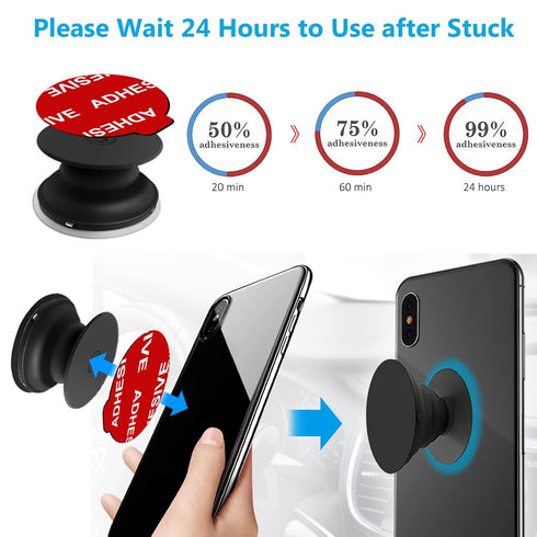 PKYAA 9 Pack Sticky Adhesive Compatible with Socket Base, Double-Sided Replacement Tape for Collapsible Grip & Stand