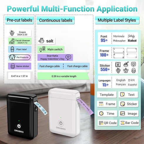 Label Maker Machine with Tape, X1 Portable Bluetooth Mini Label Printer for Organizing Storage, Rechargeable Thermal Label Maker Small Sticker Maker with Multiple Templates, Black