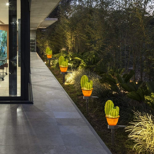 chislim B-2 Pack) Solar Lights Outdoor Decorative,Creative Cactus Pineapple Stake Waterproof Landscape Lights,Landscape
