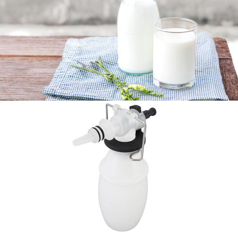 Luocute 500ml Milk Sampling Bottle, PP Material Easy Cleaning Milk Sampling Valve Bottle with Stainless Steel Clip