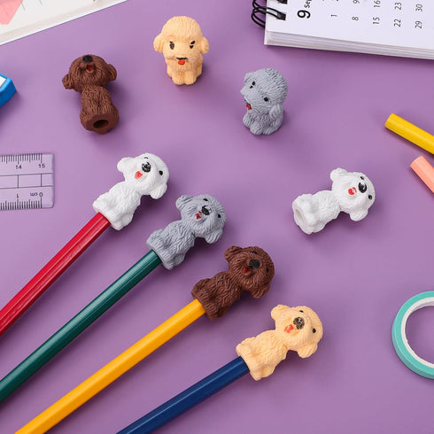 STOBOK Animal Pencil Erasers Toppers, 40pcs Cute Mini Erasers for Kids, Dog Pencil Top Erasers