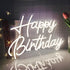 Fespcj 5v,16.5"*11" Happy Birthday Neon Sign Reusable Warm White LED Neon Night Light Birthday Party Decorations USB