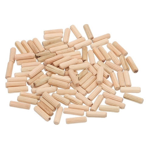 PATIKIL 1/4 Wooden Dowel Pins, 200 Pcs M6x20mm Hardwood Pegs for Crafts, Furniture, Door Art