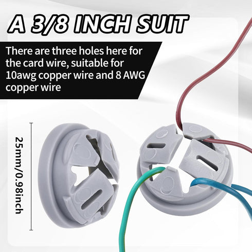 150pcs 3/8 Inch Non-Metallic Button Push-in Cable Connectors for 1/2 Inch Knockouts