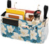 SyXIOP Chic White Clematis Flowers Teal Background Bedside Storage Bag Organizer Table Cabinet Storage Organizer