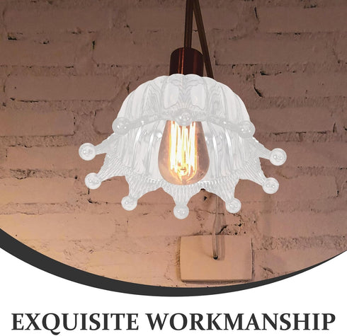 E27 Bulb 43mm Zerodeko Crown Shape Plastic Lampshade Cover round Ceiling Light Shade Diameter for Bedroom Bedside Wall