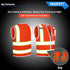 SKSAFETY 10 Pockets Safety Vest, Class 2 High Visibility Security with Zipper, Hi Vis Vest with Reflective Strips, ANSI/ISEA Standard, Construction Work Vest for Men Women Orange, M
