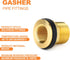 GASHER 2PCS Brass 1-1/2" Female 2" Male Bulkhead Tank Connector Adapter Fitting with Rubber Ring