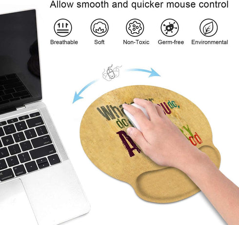 Ergonomic Mouse Pad Wrist Support Set - Bible Verse Design with Non-Slip PU Base for Home Office Pain Relief