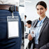 LIQWEI 20Pcs Vertical Badge Holders, ID Card Badge Holder, Plastic Name Tag Holder Social Security Cards Protector