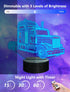3D 16 GIFTOHOLIC Truck Bedside Lamp, Lorry Illusion Hologram Night Light Colors Changing with Remote Control Kids
