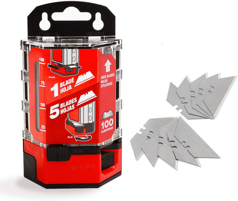 Goldblatt 100-Pack Utility Blades, Premium Tempered SK2M Steel with Dispenser, G08283