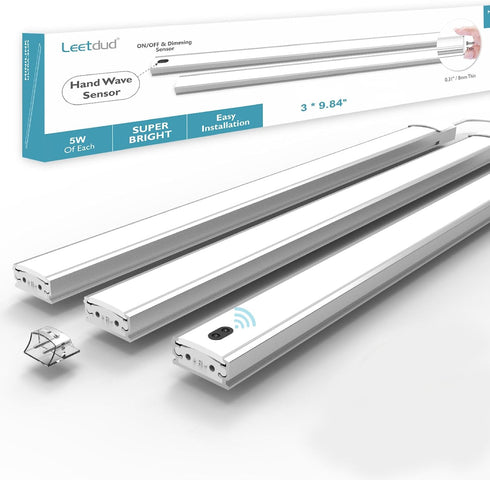 Leetdud Hand Wave Under Cabinet LED Lighting Plug in, 10 Inch 3