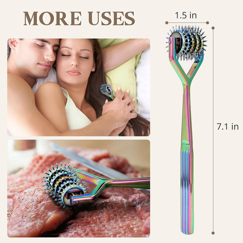 YLSURNY 5 Wartenberg Pinwheel Stainless Steel Sensory Wheel, Head Rainbow Pin Wheel Neurological Diagnostic Tool