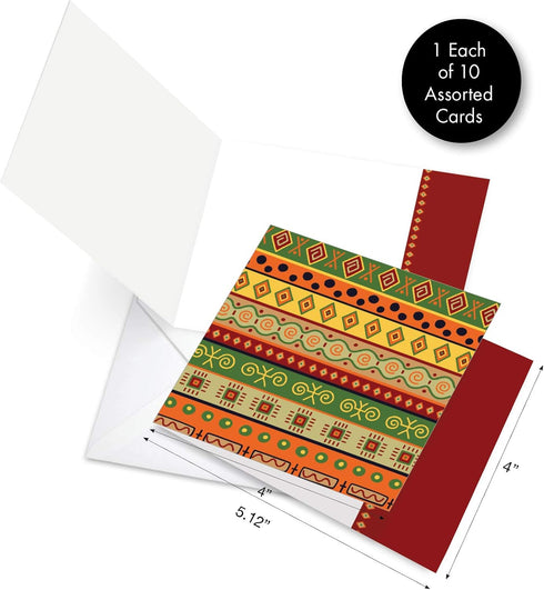 The Best Card Company 10 Assorted Blank Note Cards with Envelopes, Bulk Boxed Set (4 x 5.12 Inch)
