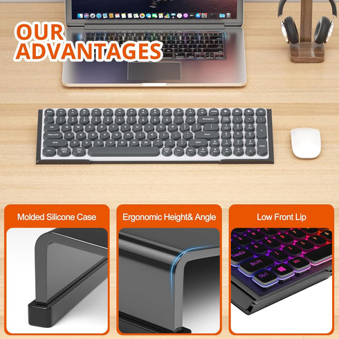Richboom Computer Keyboard Stand Riser for Ergonomic Typing, Acrylic Tray Holder with Silicone Anti-Slip
