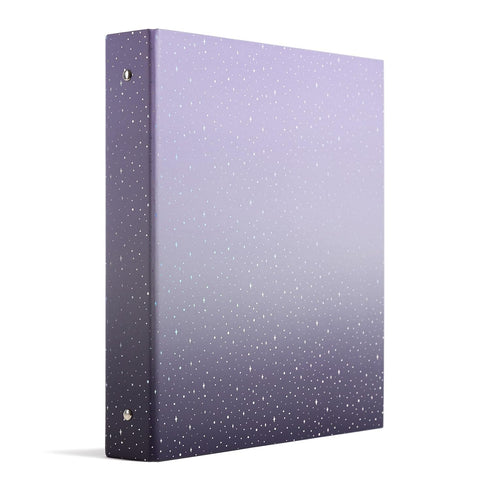 U Brands Eco-Conscious Celestial 1" Binder, Purple with Gold Metal O-Rings