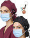 2 Pack Classic Scrub Caps for Women Ponytail, Satin Lined Surgical Caps