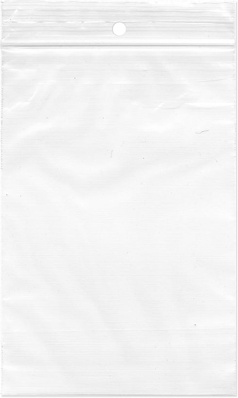 Plymor 4" x 6" (Pack of 500), 2 Mil with Hang-Hole Zipper Reclosable Plastic Bags